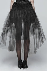 Black Multi-layer Lace Mesh Women's Gothic Elegant Skirt - Product - 3