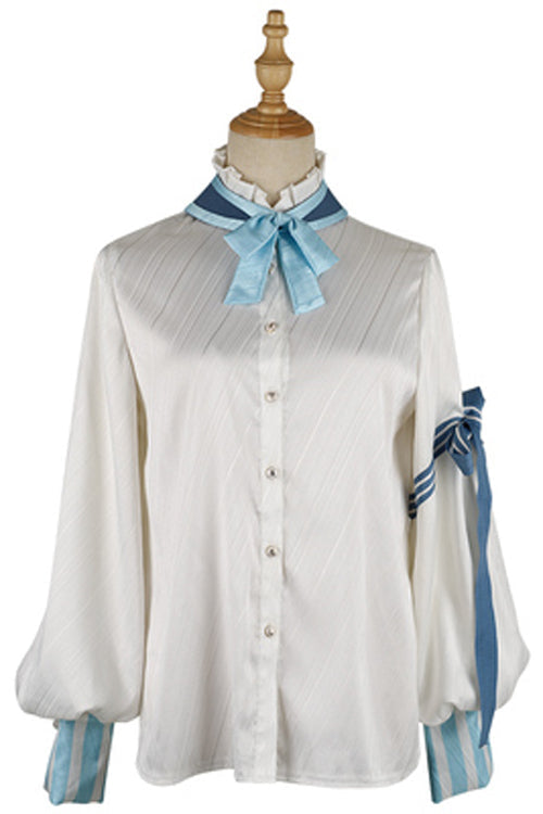 Alice Detective Retro Genuine White Ouji Lolita Blouse - White - 1