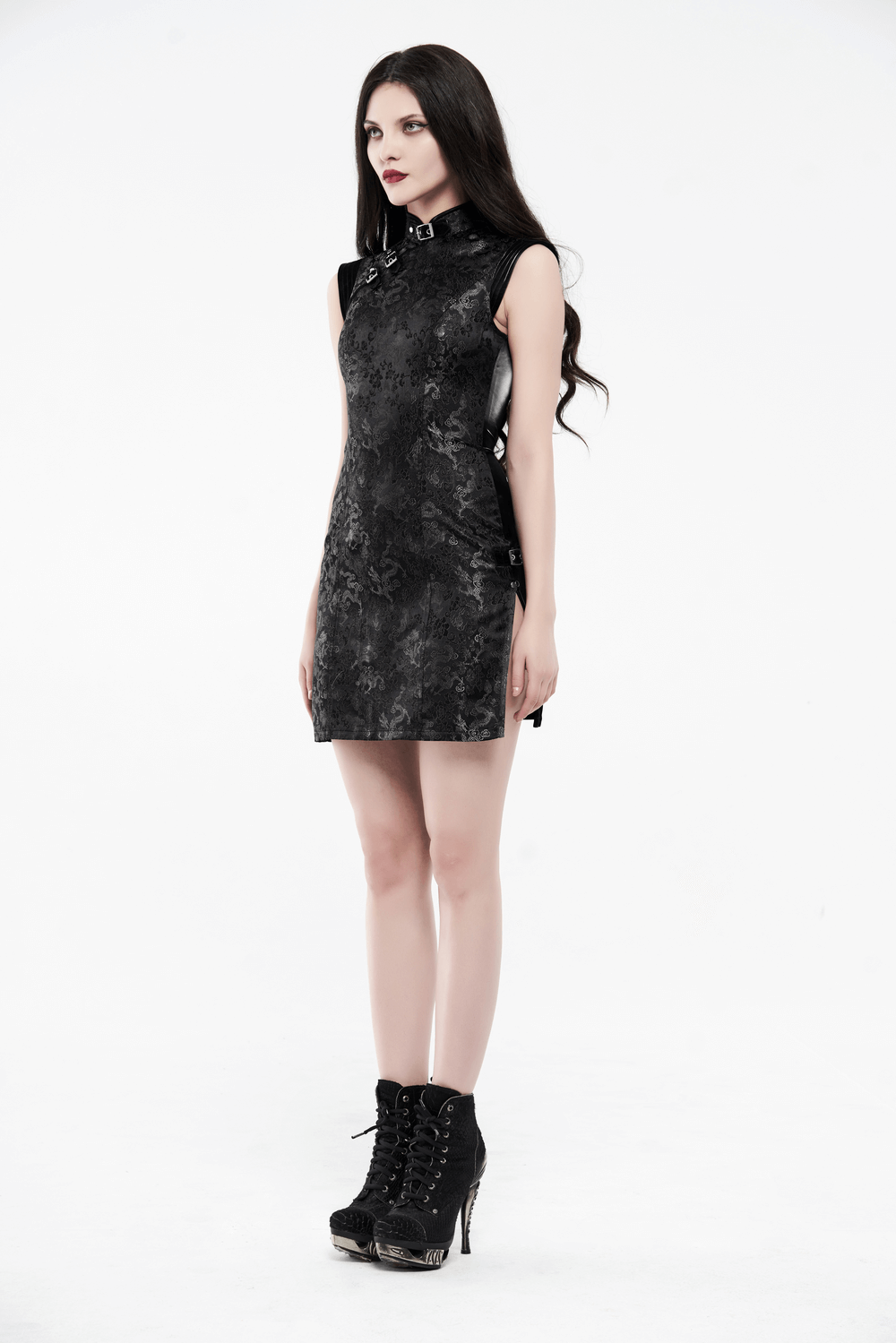 Futuristic Dragon Pattern Jacquard Mini Dress - image 11
