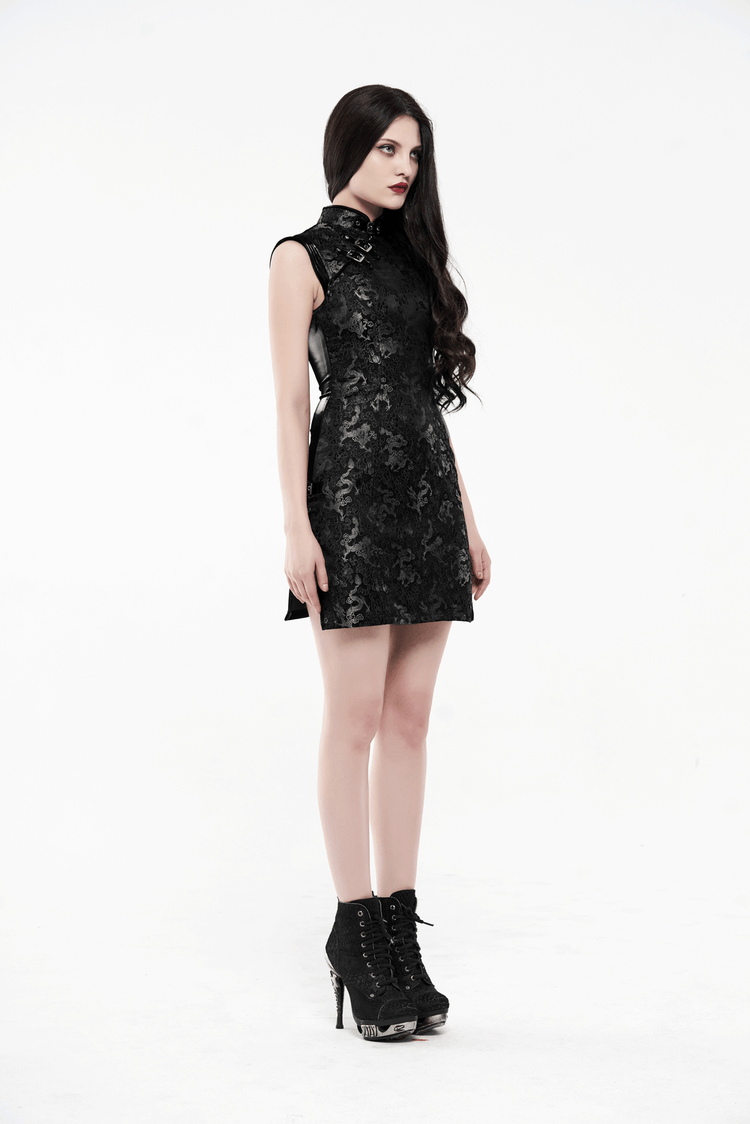 Futuristic Dragon Pattern Jacquard Mini Dress - image 12