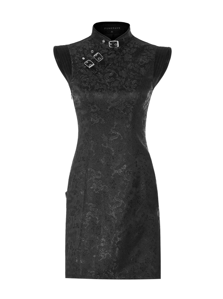 Futuristic Dragon Pattern Jacquard Mini Dress - image 4