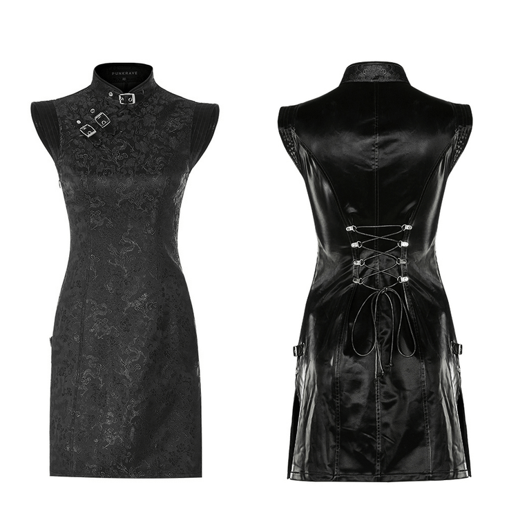 Futuristic Dragon Pattern Jacquard Mini Dress - image 3