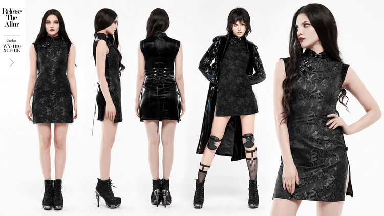 Futuristic Dragon Pattern Jacquard Mini Dress - image 13