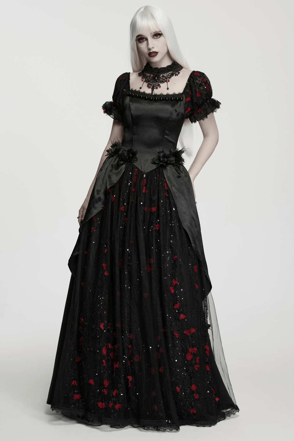 Gorgeous Rose Dress with Victorian Lace and Floral Details - image 12