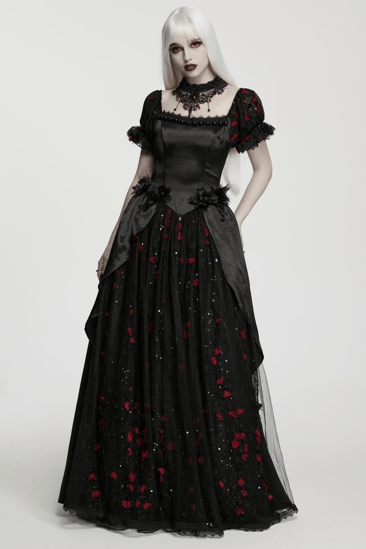 Gorgeous Rose Dress with Victorian Lace and Floral Details - image 12