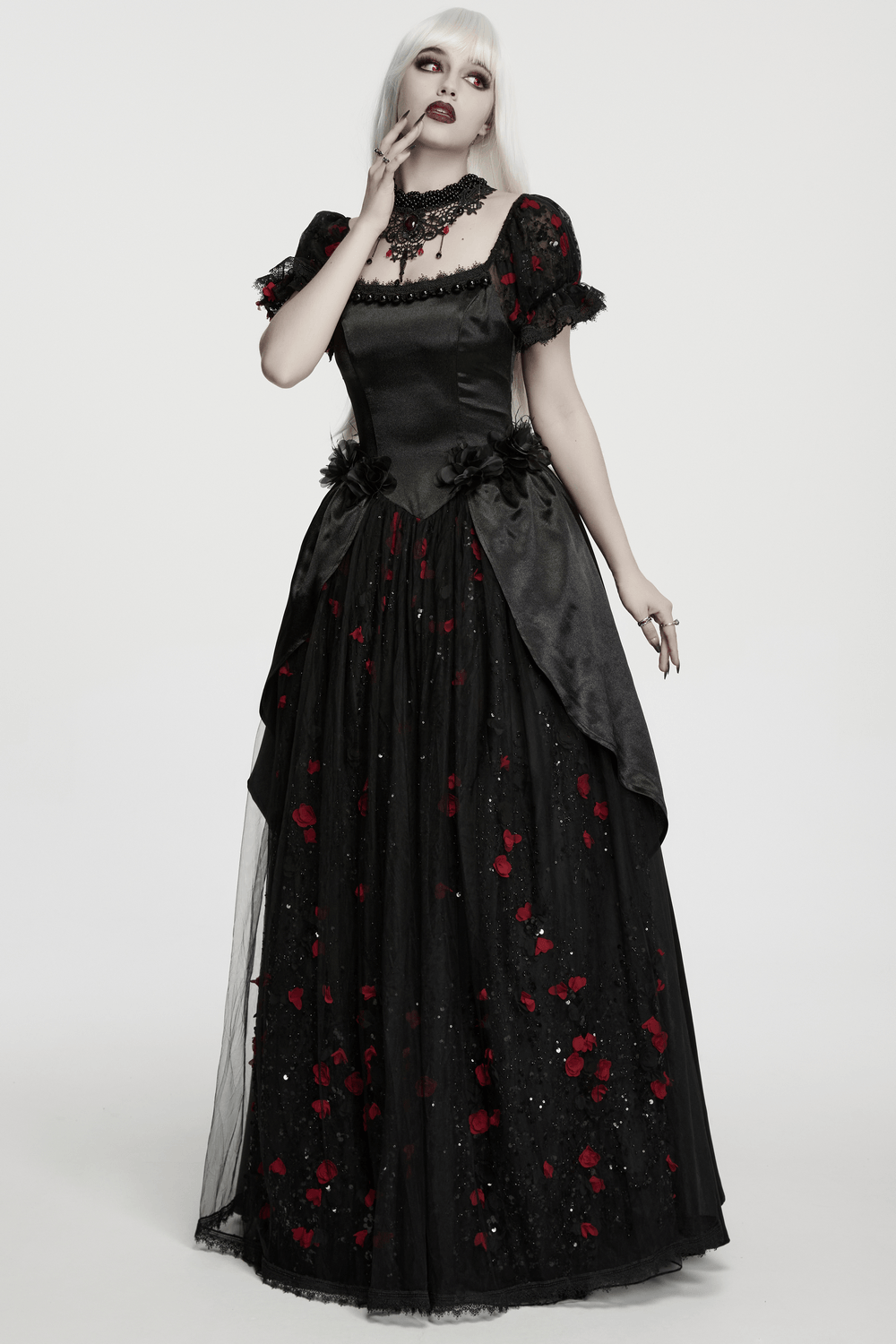 Gorgeous Rose Dress with Victorian Lace and Floral Details - image 13