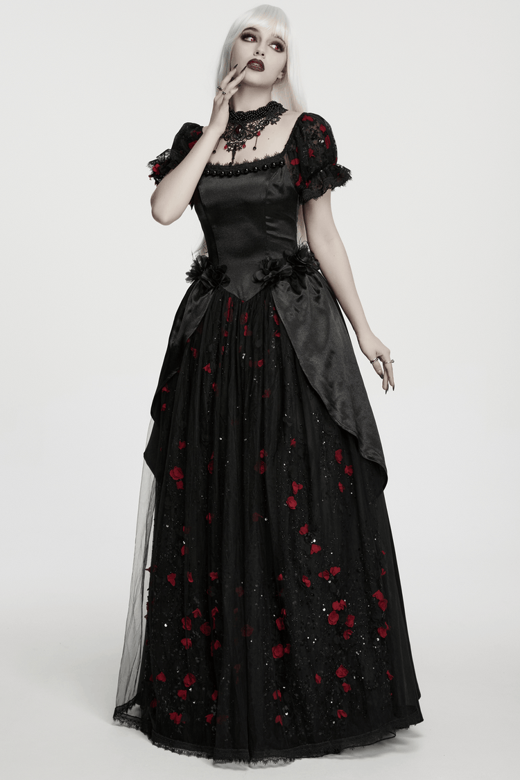 Gorgeous Rose Dress with Victorian Lace and Floral Details - image 13