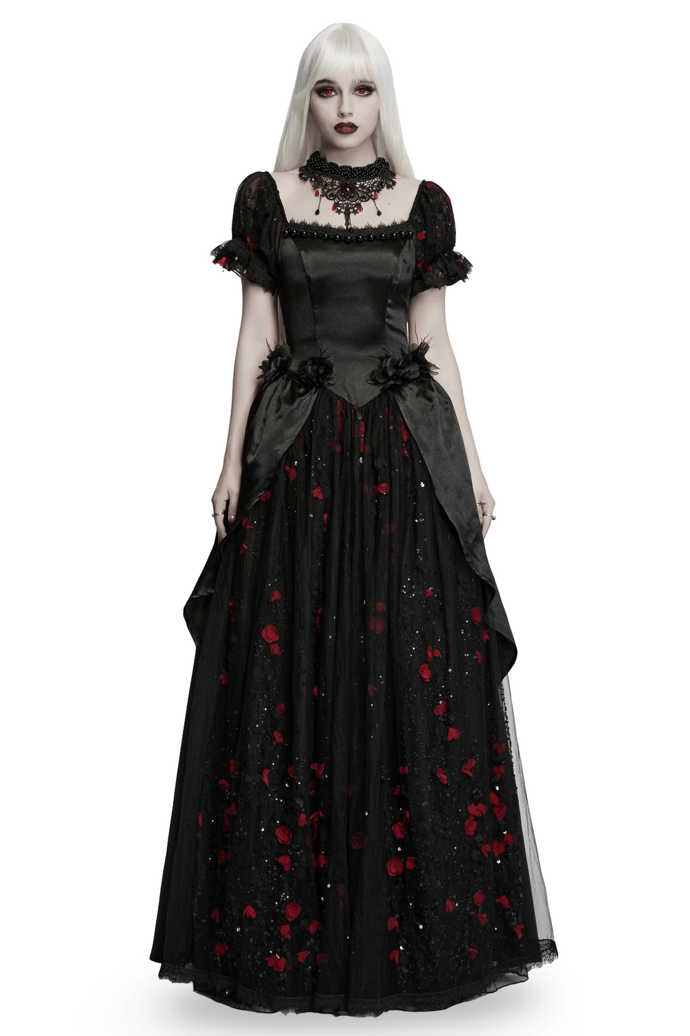 Gorgeous Rose Dress with Victorian Lace and Floral Details - image 1