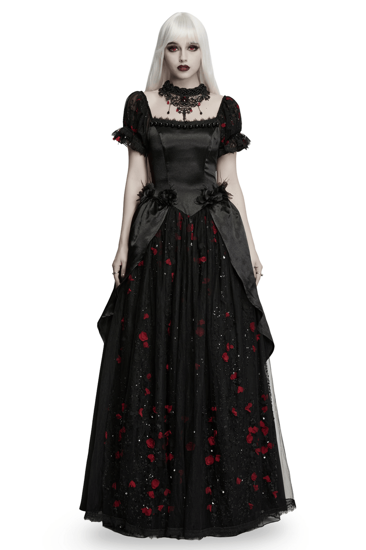 Gorgeous Rose Dress with Victorian Lace and Floral Details - image 1