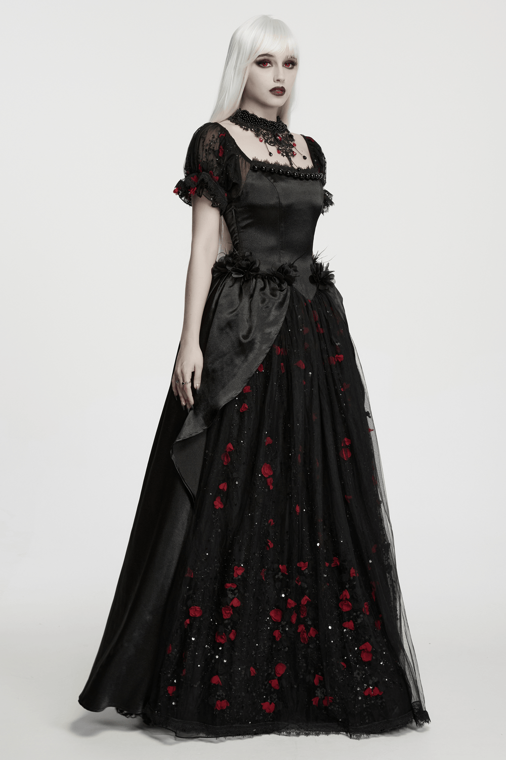 Gorgeous Rose Dress with Victorian Lace and Floral Details - image 14