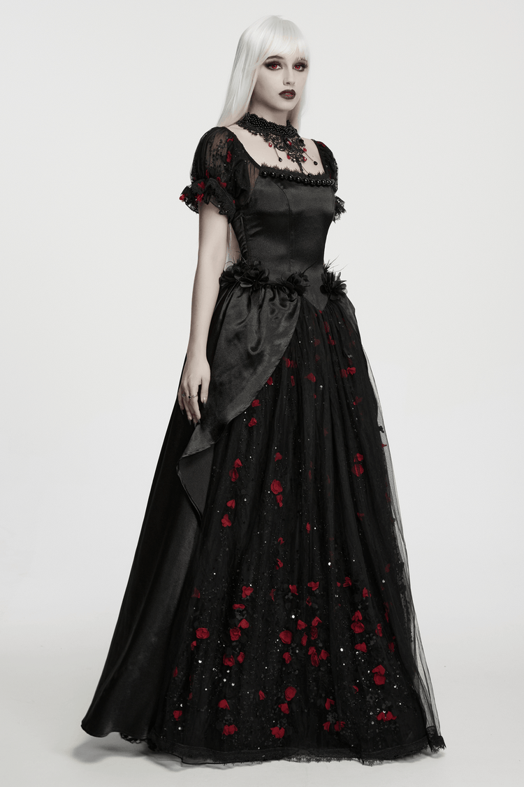 Gorgeous Rose Dress with Victorian Lace and Floral Details - image 14