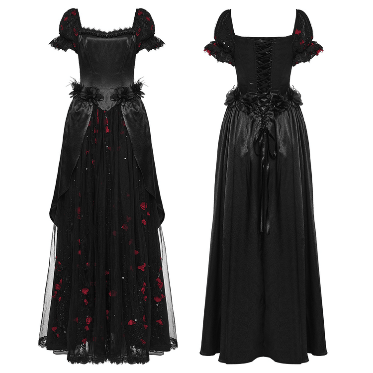 Gorgeous Rose Dress with Victorian Lace and Floral Details - image 3