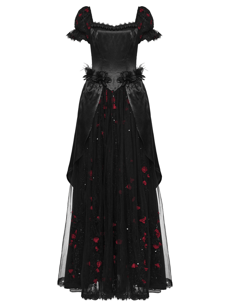 Gorgeous Rose Dress with Victorian Lace and Floral Details - image 4