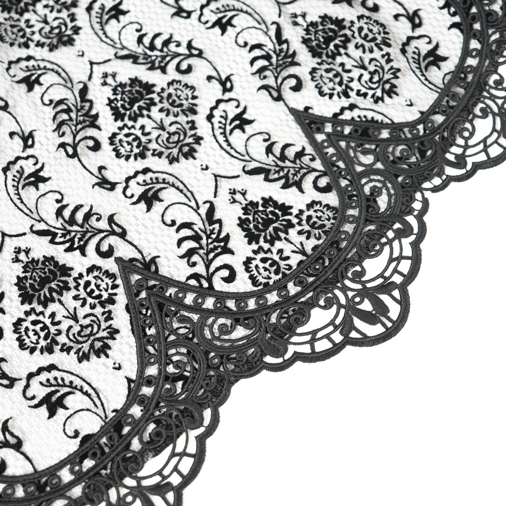 Goth Halter Dress with Lace Overlay and Tulle Skirt - image 12