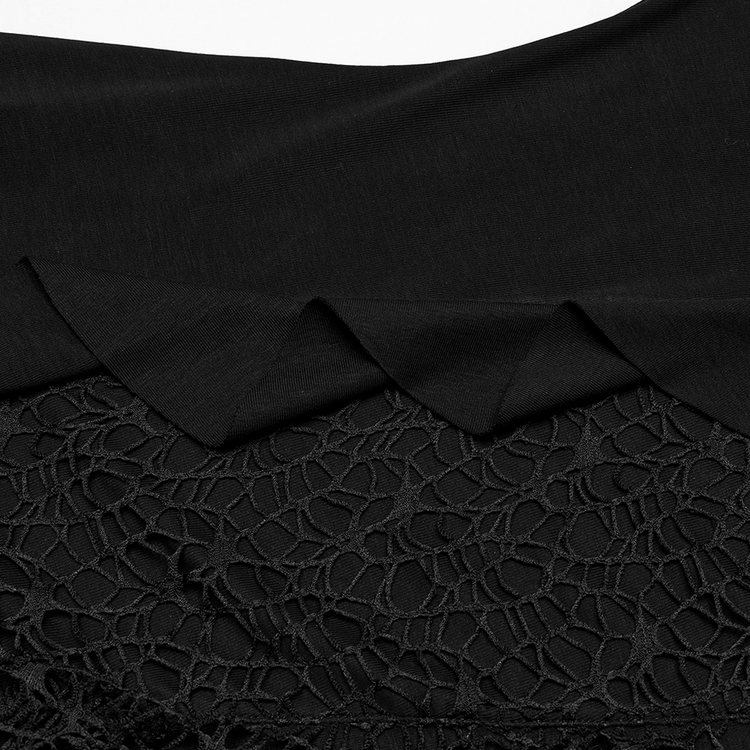 Gothic Black Bat Mesh Dress with Ruffled Hem and Sleeves - image 9