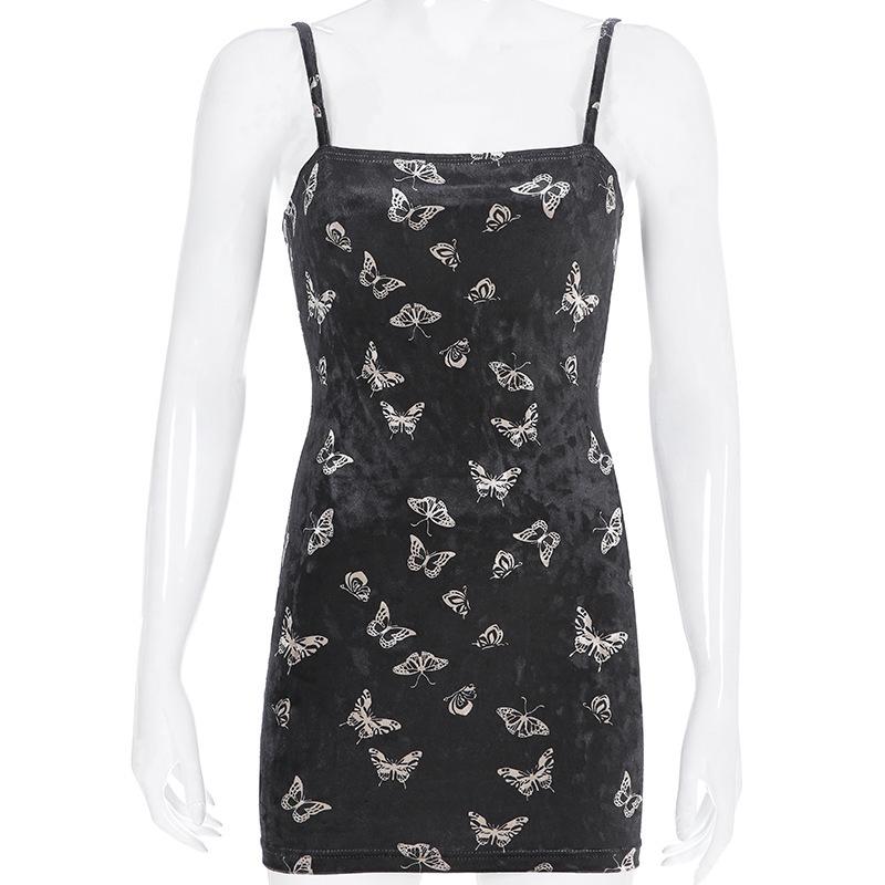 Gothic Black Dress Women Strap Backless Off Shoulder Female in Alternative Fashion - image 6