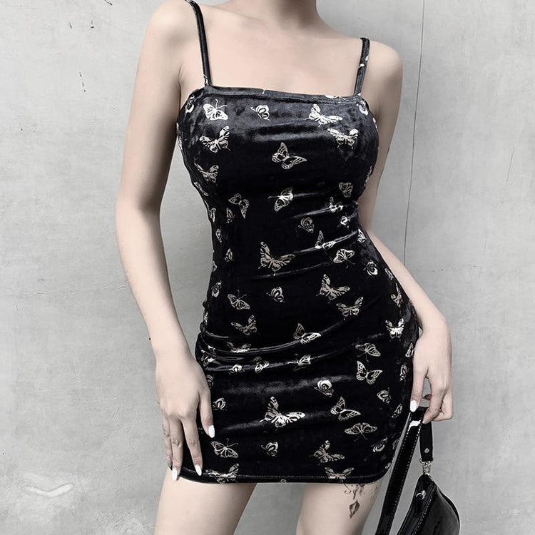 Gothic Black Dress Women Strap Backless Off Shoulder Female in Alternative Fashion - image 7