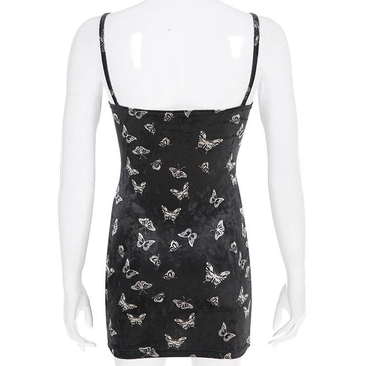Gothic Black Dress Women Strap Backless Off Shoulder Female in Alternative Fashion - image 5