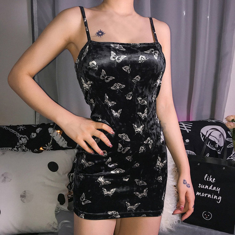 Gothic Black Dress Women Strap Backless Off Shoulder Female in Alternative Fashion - image 19