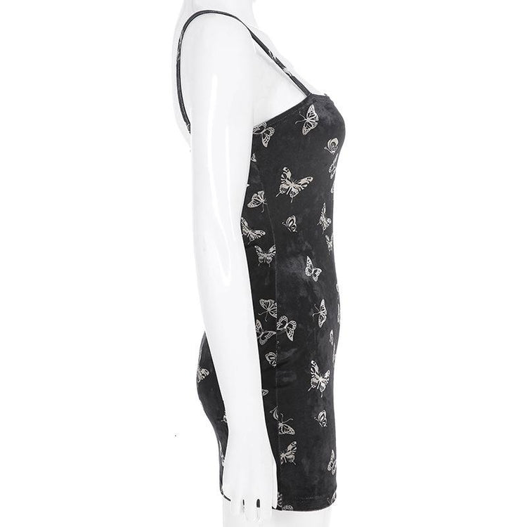Gothic Black Dress Women Strap Backless Off Shoulder Female in Alternative Fashion - image 4