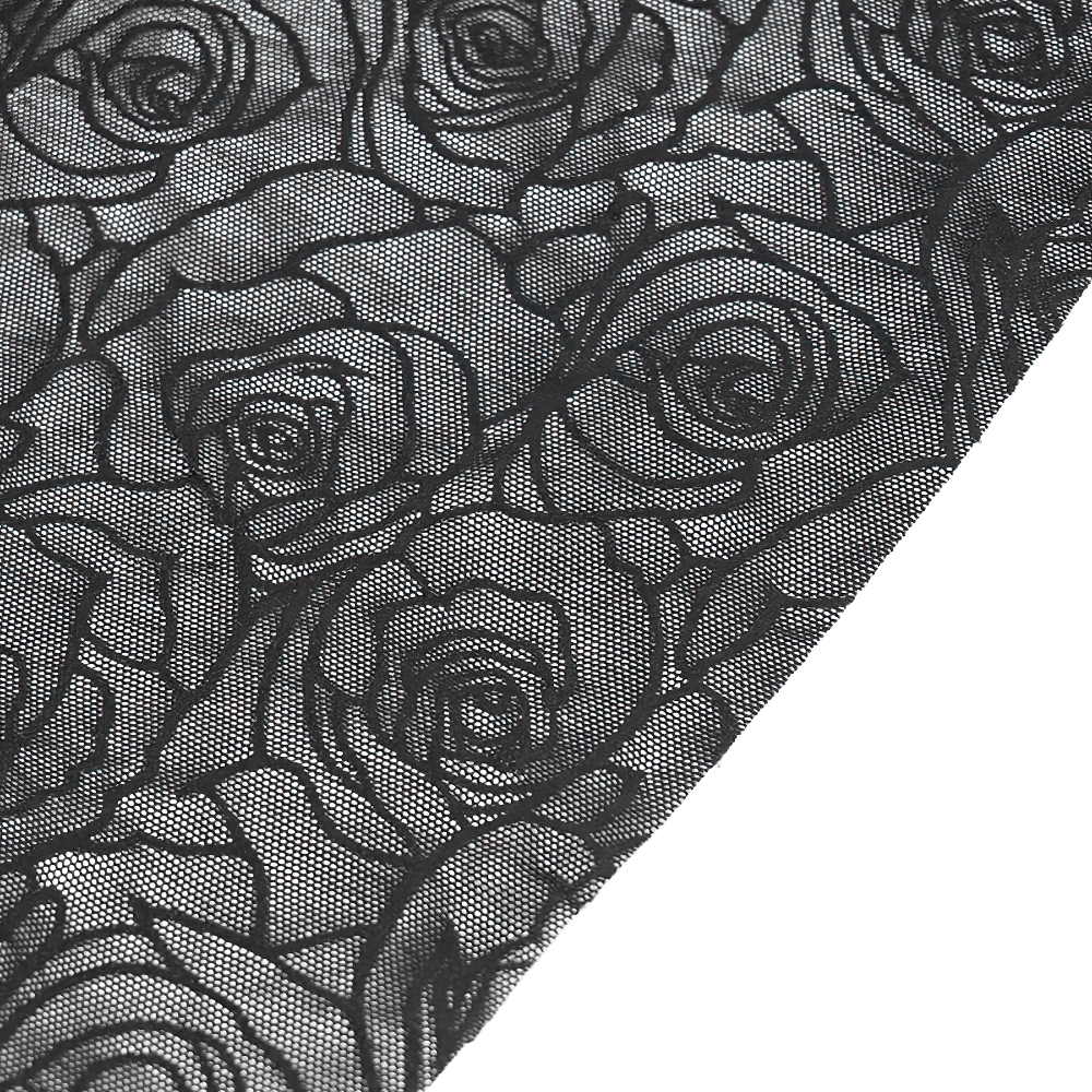 Gothic Black Lace and Rose Corset Dress with Flowing Skirt - image 9
