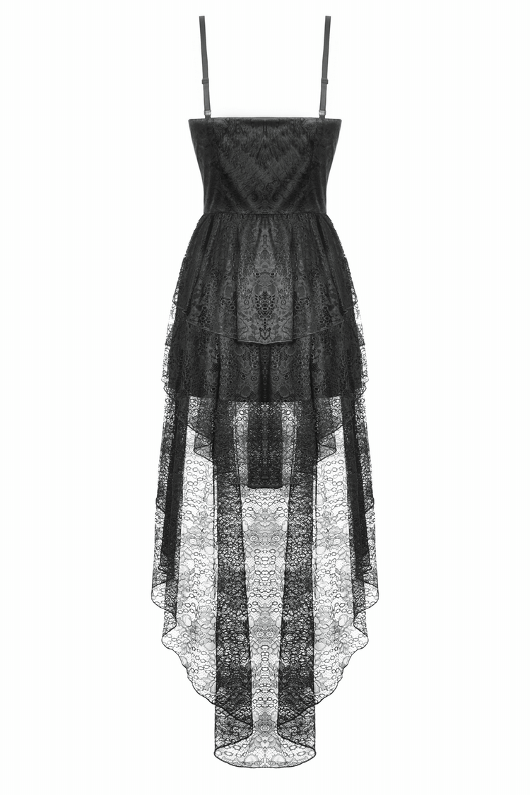 Gothic Black Lace Dress with Corset Bodice and Tiers - image 5