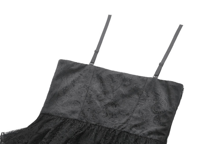 Gothic Black Lace Dress with Corset Bodice and Tiers - image 7