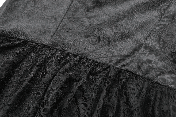 Gothic Black Lace Dress with Corset Bodice and Tiers - image 9