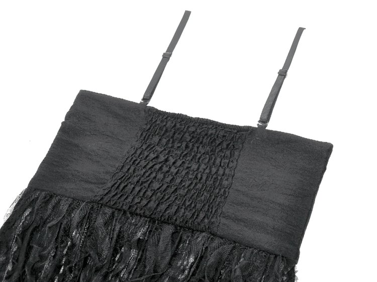 Gothic Black Lace Maxi Dress with Split Panels - image 8