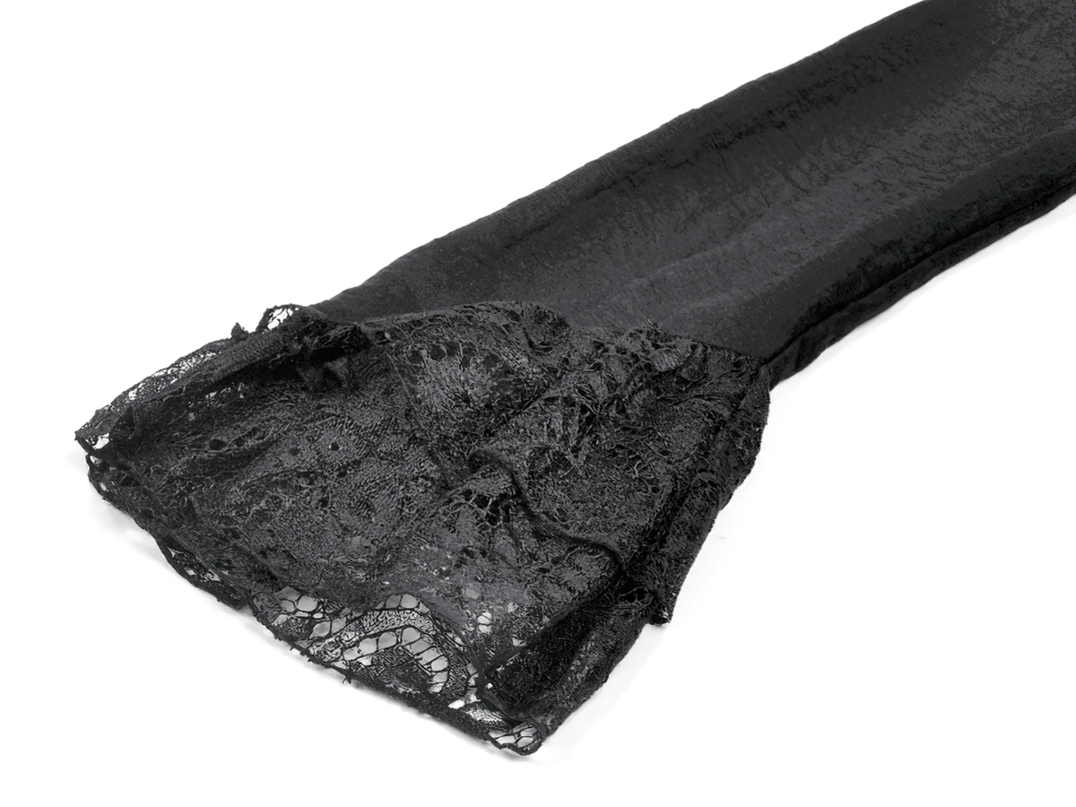 Gothic Black Lace Medieval Dress with Corset Detail - image 9