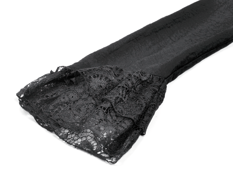 Gothic Black Lace Medieval Dress with Corset Detail - image 9