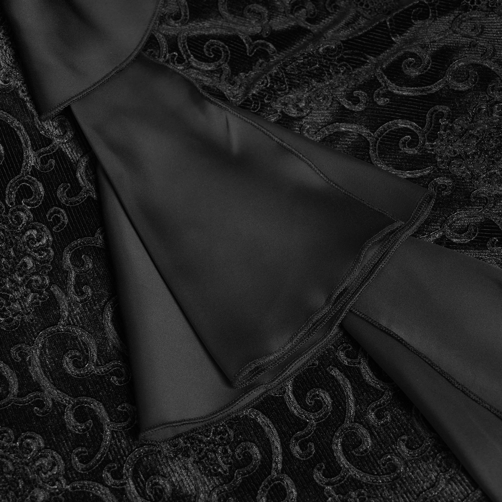 Gothic Black Lace Off-Shoulder Dress with Ruffles and Beads - image 14