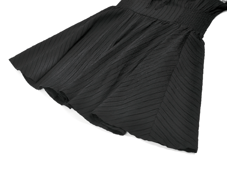 Gothic Black Lace Puff Sleeve Dress with Cross Pendant - image 8