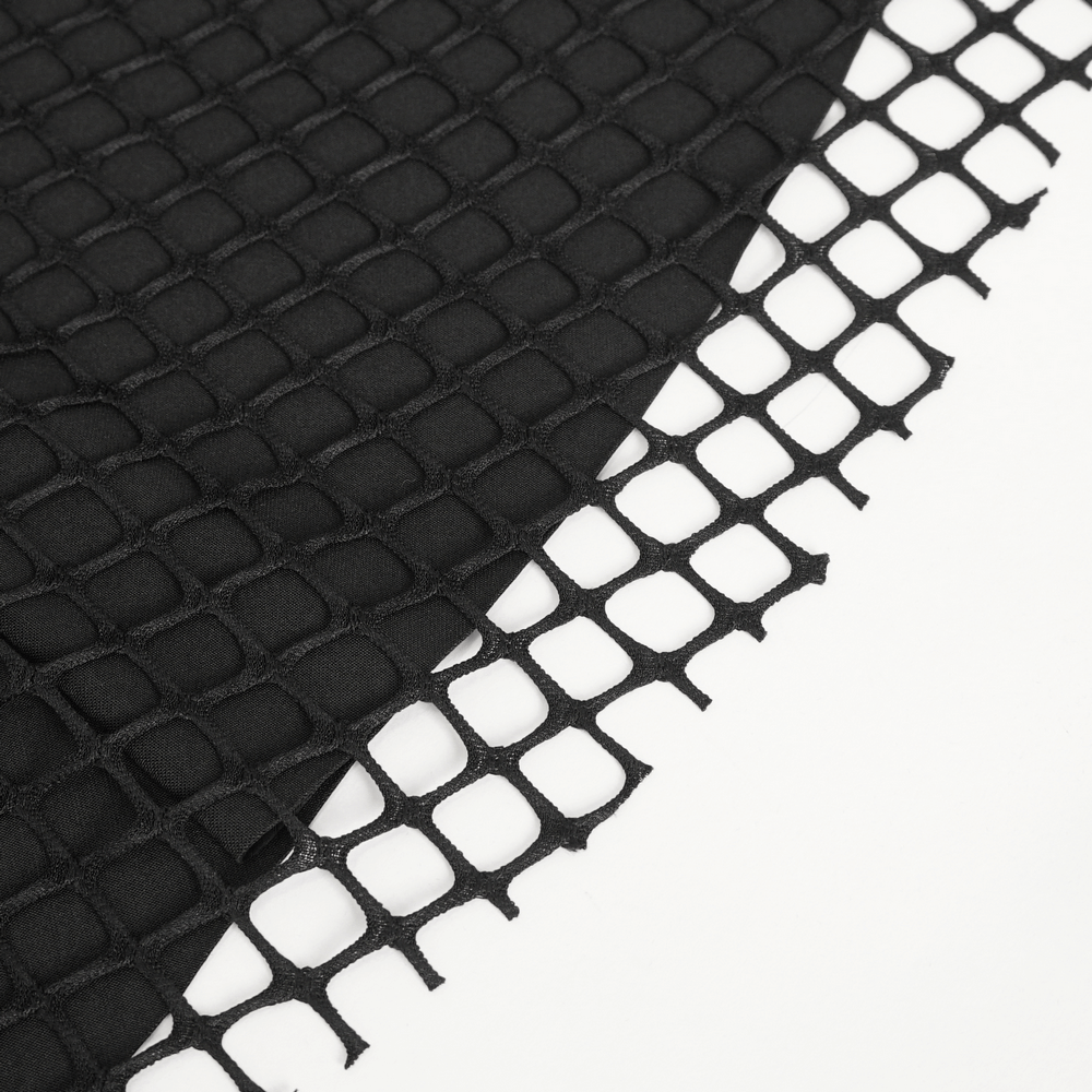 Gothic Black Lace-Up Corset Dress with Fishnet Detail - image 12