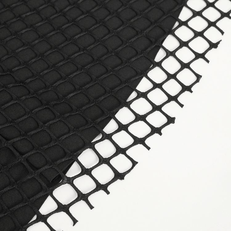 Gothic Black Lace-Up Corset Dress with Fishnet Detail - image 12