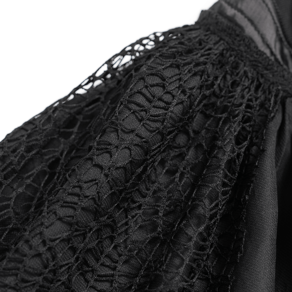 Gothic Burgundy Halter Dress with Lace Layers - image 12