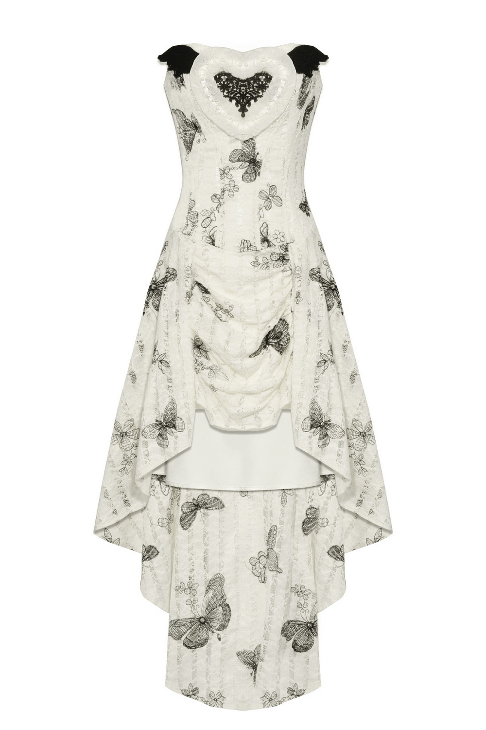 Gothic Butterfly Print Lace-Up Off-Shoulder Dress - image 4