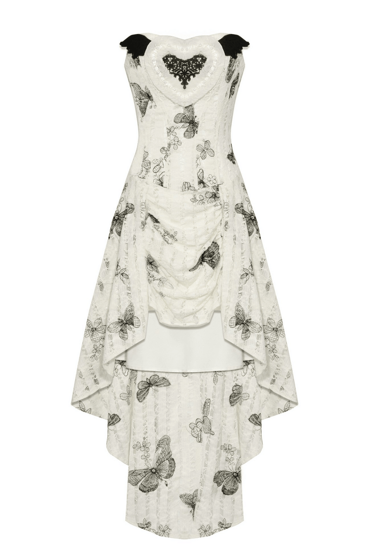 Gothic Butterfly Print Lace-Up Off-Shoulder Dress - image 4