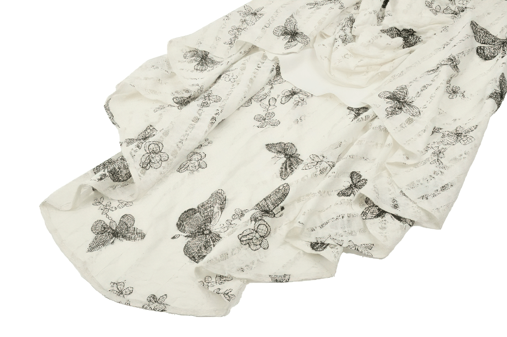 Gothic Butterfly Print Lace-Up Off-Shoulder Dress - image 7