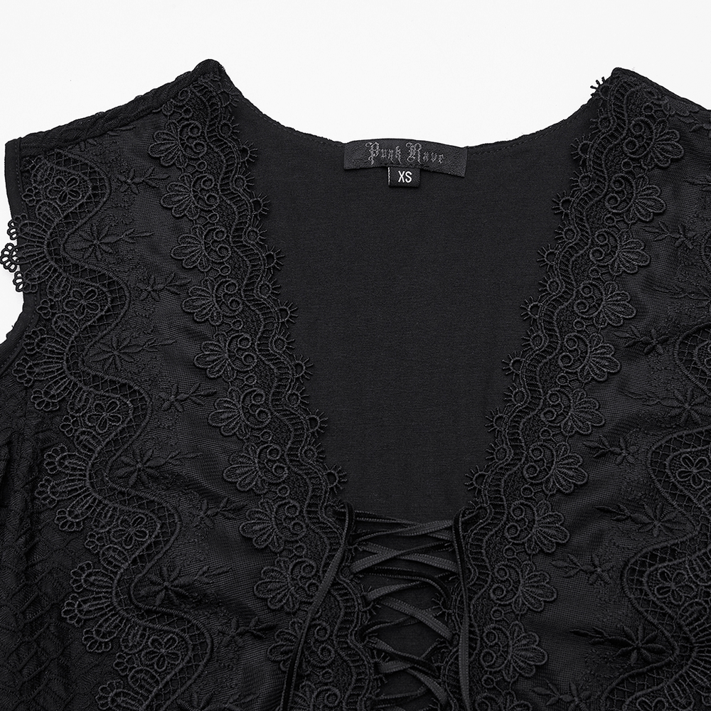 Gothic Cold Shoulder Lace Mesh Maxi Dress with Corset - image 8