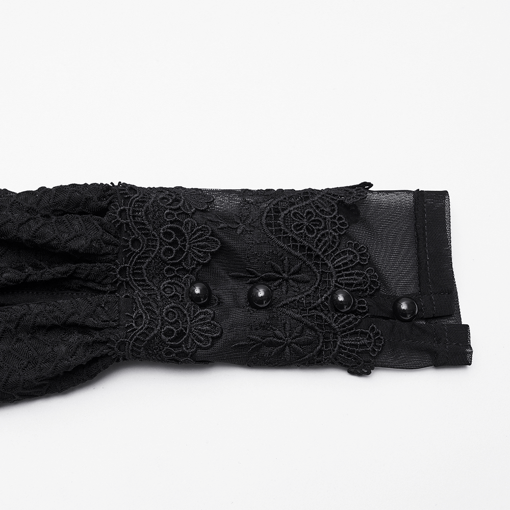 Gothic Cold Shoulder Lace Mesh Maxi Dress with Corset - image 7