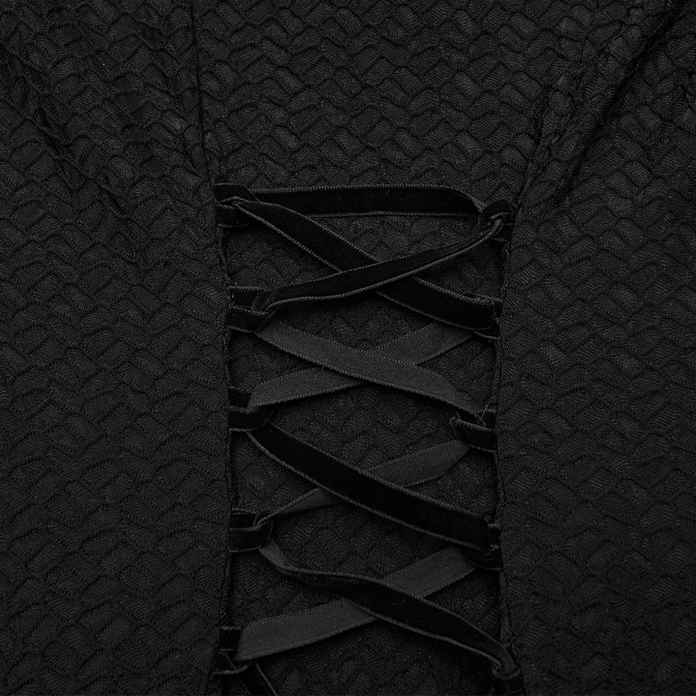 Gothic Cold Shoulder Lace Mesh Maxi Dress with Corset - image 10