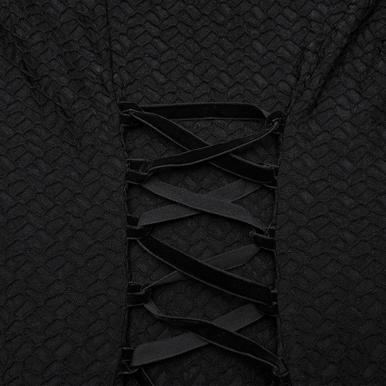 Gothic Cold Shoulder Lace Mesh Maxi Dress with Corset - image 10