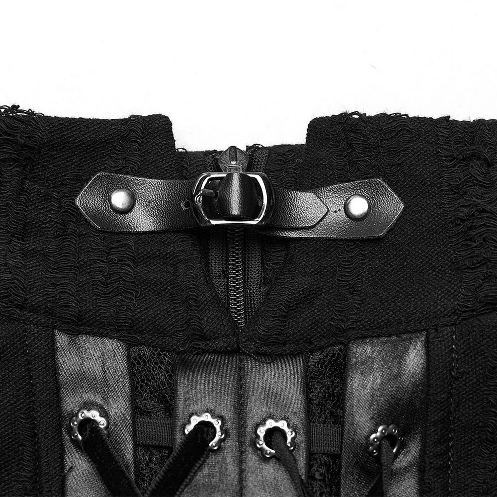 Gothic Decadence Lace-Up Mesh Dress for Women - image 7