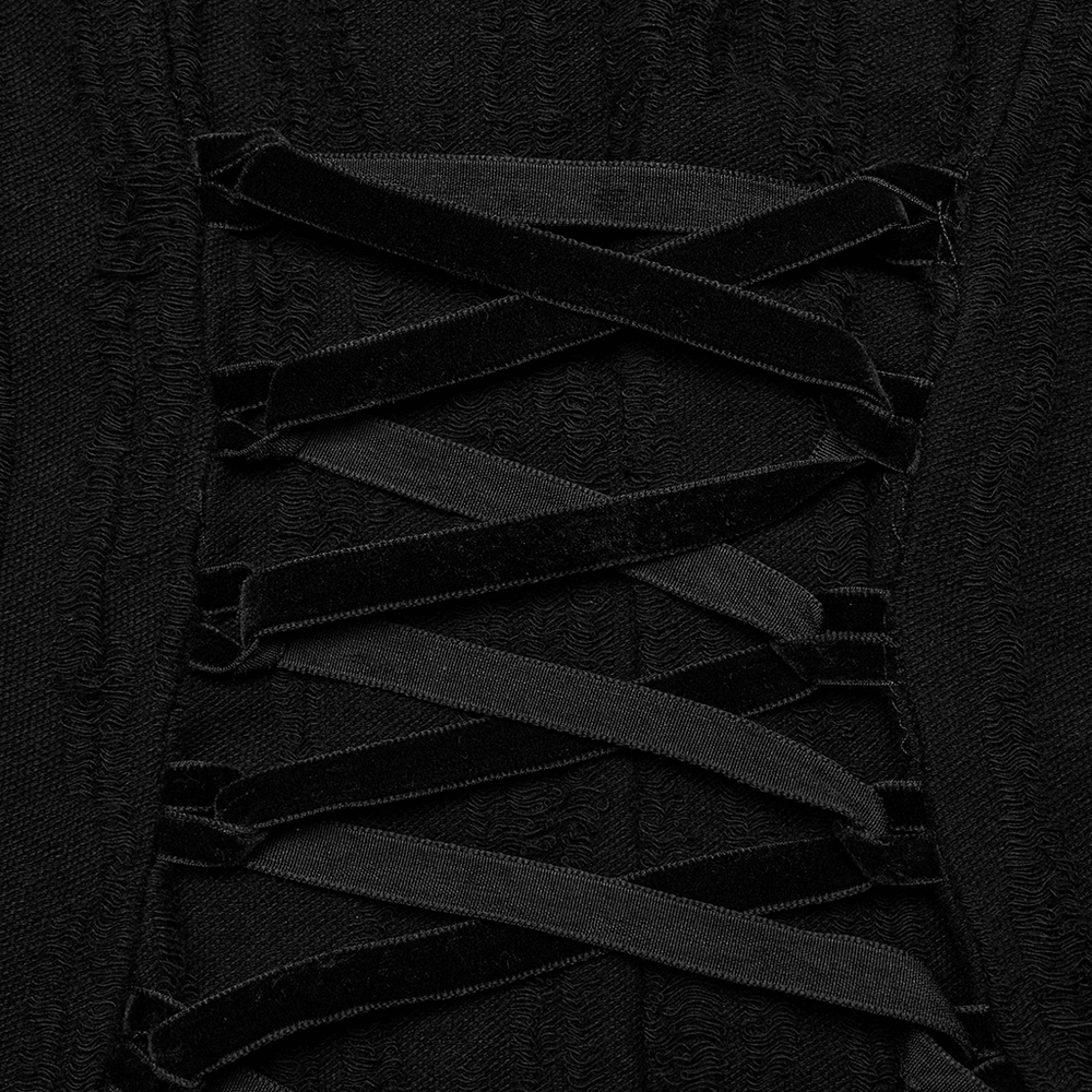 Gothic Decadence Lace-Up Mesh Dress for Women - image 10