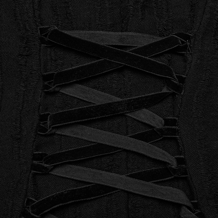 Gothic Decadence Lace-Up Mesh Dress for Women - image 10