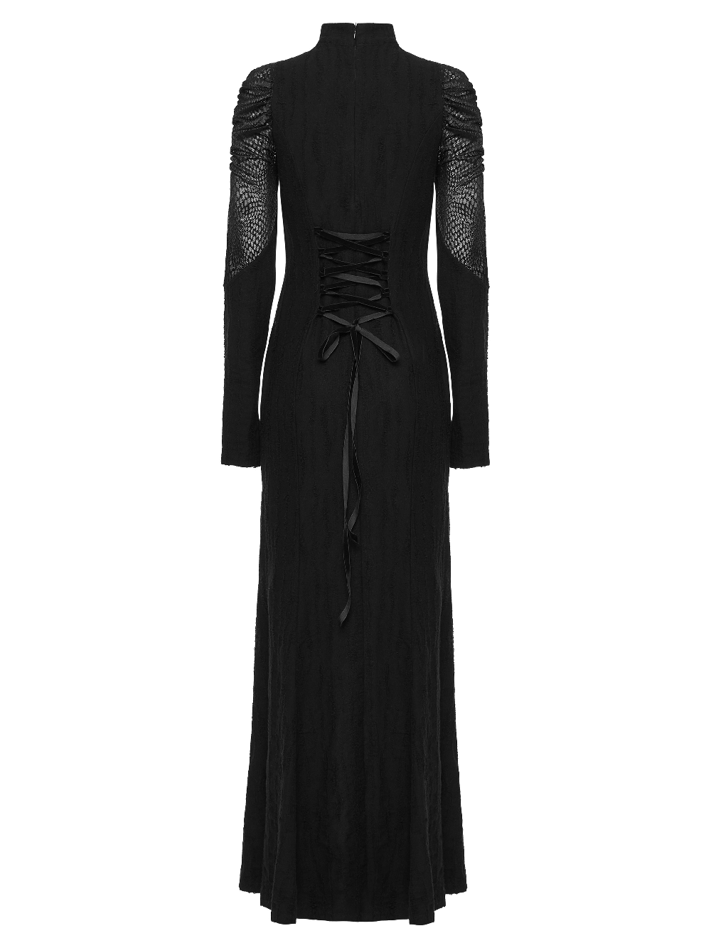 Gothic Decadence Lace-Up Mesh Dress for Women - image 6