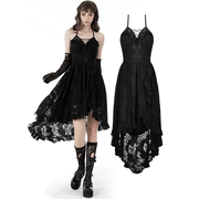 Gothic Dovetail Lace Dress with Ruffle Detailing - image 3