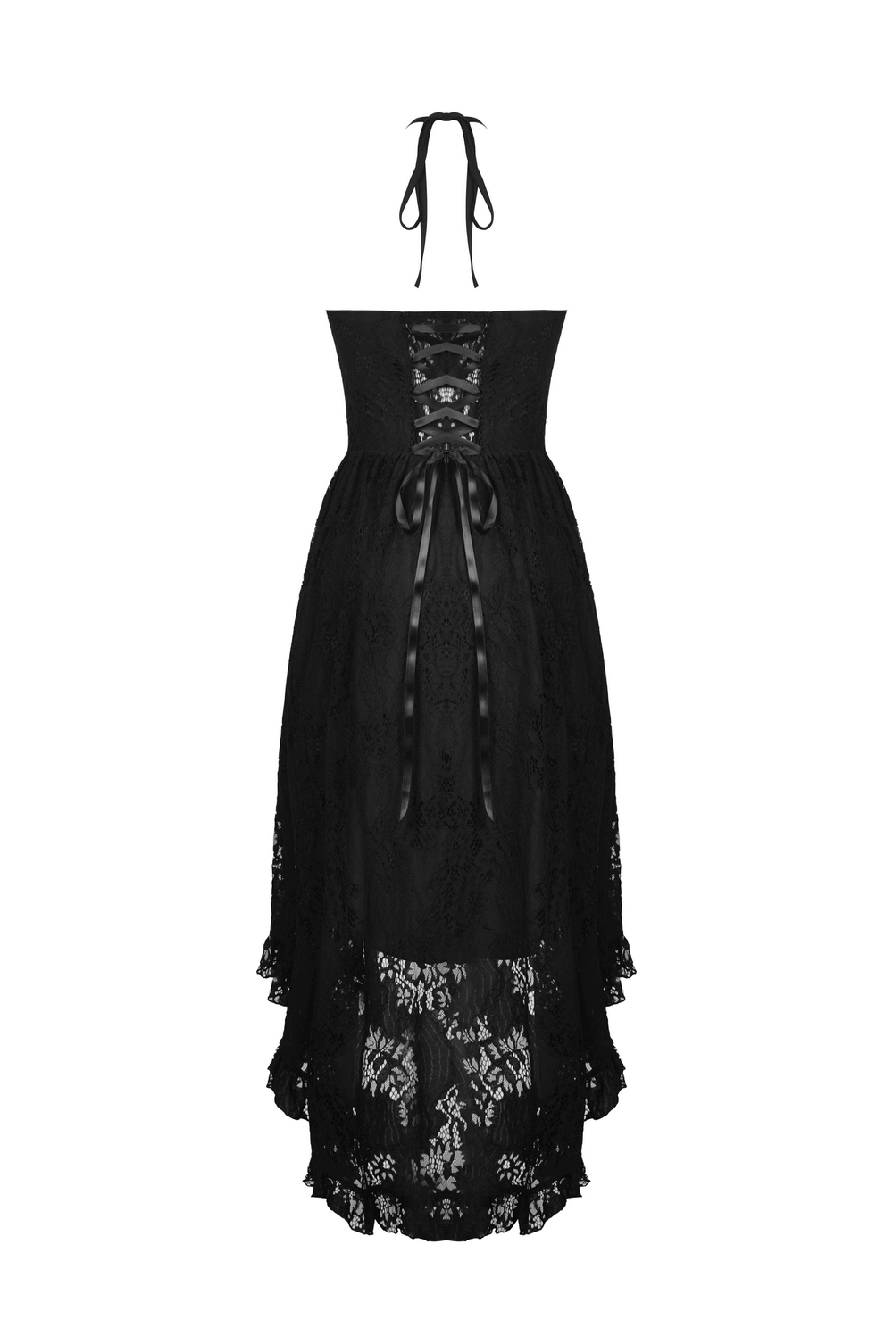 Gothic Dovetail Lace Dress with Ruffle Detailing - image 5