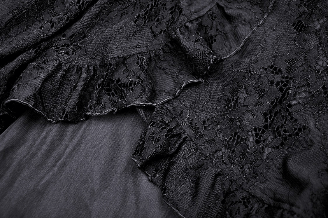 Gothic Dovetail Lace Dress with Ruffle Detailing - image 8